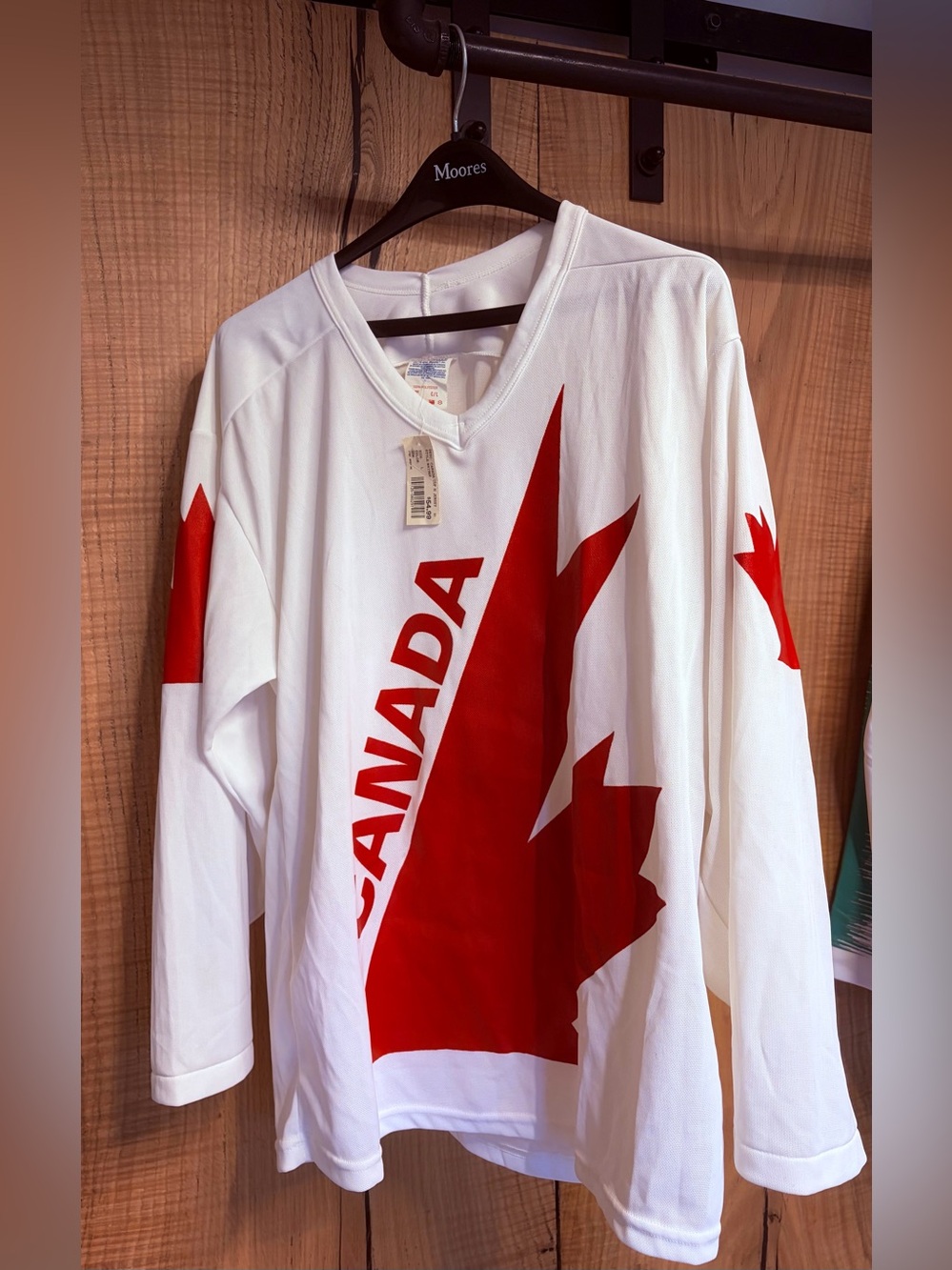 CCM Canada Hockey 1990’s Red & White Men's Long-Sleeve Jersey still with OG tag